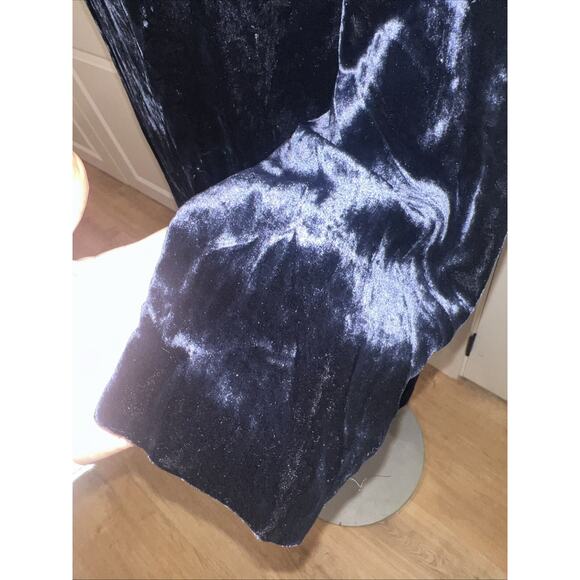 Antonelli Firenze Navy Blue Velvet 3/4 Length Dress Size 46 / US 14 - Picture 4 of 6